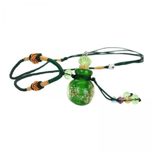 EHJRE 4 Fach Glas Kürbis Form ätherische Öldiffusor Anhänger Halskette für Frauen mit Ausziehbarem Dekoratives Ornament 1ml Parfüm Fläschchenbeh von EHJRE