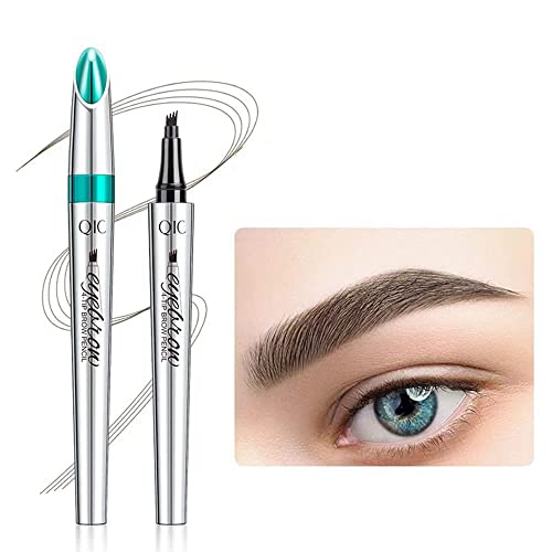 3D Augenbrauenstift mit 4 Gabelspitzen Micro Kopf 4 Punkt Flüssiger Augenbrauen Microblading Stift Langanhaltend Wasserdicht Natürliche Brauenstift Fraun Damen Make-up Geschenk (B) von EHOTER