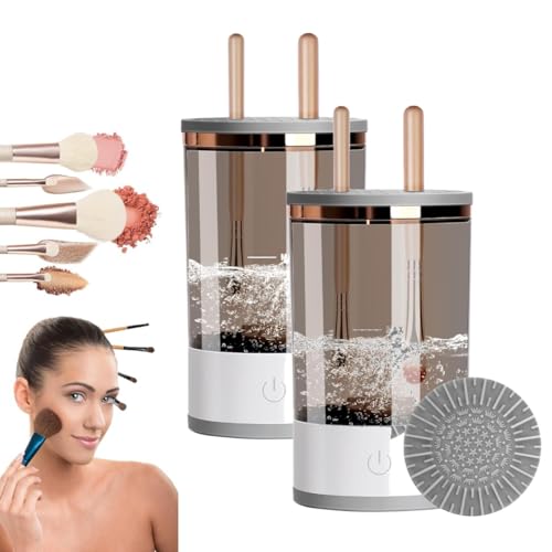 Brushly Pro Kosmetikpinselreiniger, elektrisch, bürstenförmig, Tiefenreinigung, USB-betrieben, automatisch, drehend, Make-up-Pinselreiniger, Geschenk für Frauen und Mädchen (2 Stück) von EHOTER