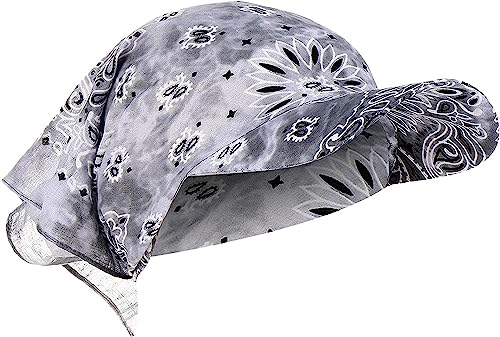 EHOTER Damen Visor Bandana mit Schirm Haarband Baumwolle Beanie Kopftuch Schal Hüte Sonnenhut Tennis Baseball-Mütze Turban Kopfbedeckung Headwear Kop Wraps Sonnenblende Kappe (Grau) von EHOTER