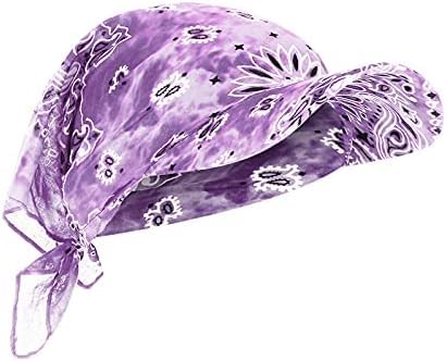 EHOTER Damen Visor Bandana mit Schirm Haarband Baumwolle Beanie Kopftuch Schal Hüte Sonnenhut Tennis Baseball-Mütze Turban Kopfbedeckung Headwear Kop Wraps Sonnenblende Kappe (Violett) von EHOTER