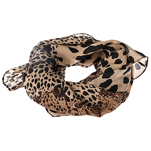 EHOTER Leopardenmuster Damen Schals Damen Tücher Halstuch Scarf Winterschal Pashmina Seidenschal Umhangtuch Weich Elegant Lange Hochzeit Party Zubehör Geschenke für Frauen von EHOTER