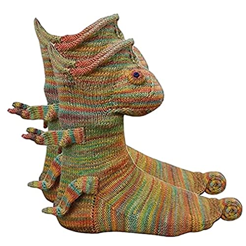 EHOTER Neuheit Socken Realistische Tier Beißen Ihre Füße 3D Cartoon Muster Hai Krokodil Chamäleon Fisch Männer Frauen Wade Socken Strümpfe Gym Socken Floorsocks, chameleon, One size von EHOTER