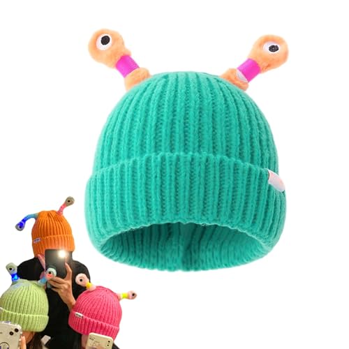 EHOTER Winter Parent-Child Cute Glowing Little Monster Knit Hat Leuchtend Monster Strickmütze Wintermütze Atmungsaktiv Warm Sportmütze Weich Lustig Beanie Mütze (Einheitsgröße,1) von EHOTER