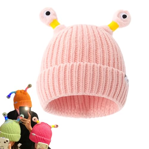 EHOTER Winter Parent-Child Cute Glowing Little Monster Knit Hat Leuchtend Monster Strickmütze Wintermütze Atmungsaktiv Warm Sportmütze Weich Lustig Beanie Mütze (Einheitsgröße,9) von EHOTER