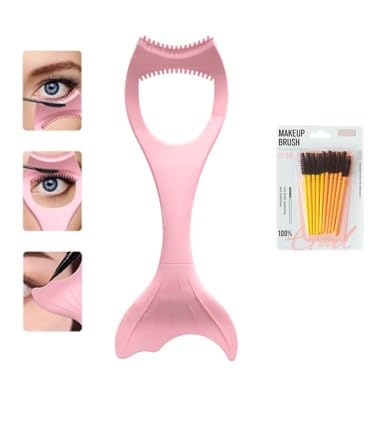 Eyeliner Lidstrich Schablone Eyelid Shield Wimpern Schablone Bürsten Wimperntusche Applikator Augen Make-up Kosmetik Maskara Guide Tool Wimpernkamm für Damen Mädchen Anfänger Geschenk (Rosa) von EHOTER