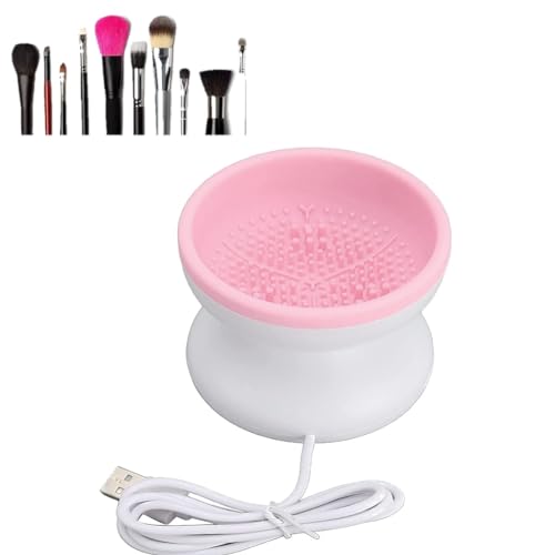 Make-up-Pinsel-Reinigungsmaschine Elektrisch Kosmetikpinselreiniger Trockner Tragbar Automatisch Spinner USB Schönheit Reinigungswerkzeug für Alle Makeup-Pinsel Frauen Damen Geschenk (Pink) von EHOTER