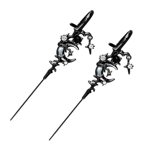 Myth of the Moon Ohrhaken Nadel Piercing Ohrring, 2024 Neuheit Stern Mond Ohrwickel Crawler Haken Ohrringe, Kreative Stern Mond Ohrringe, Geschenke Beste Freundin, Kunststoff von EHOTER