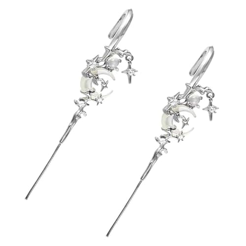 Myth of the Moon Ohrhaken Nadel Piercing Ohrring, 2024 Neuheit Stern Mond Ohrwickel Crawler Haken Ohrringe, Kreative Stern Mond Ohrringe, Geschenke Beste Freundin, Kunststoff von EHOTER