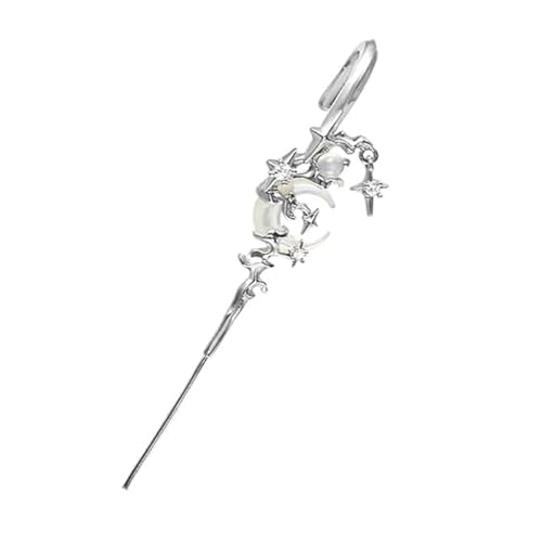 Myth of the Moon Ohrhaken Nadel Piercing Ohrring, 2024 Neuheit Stern Mond Ohrwickel Crawler Haken Ohrringe, Kreative Stern Mond Ohrringe, Geschenke Beste Freundin, Kunststoff von EHOTER