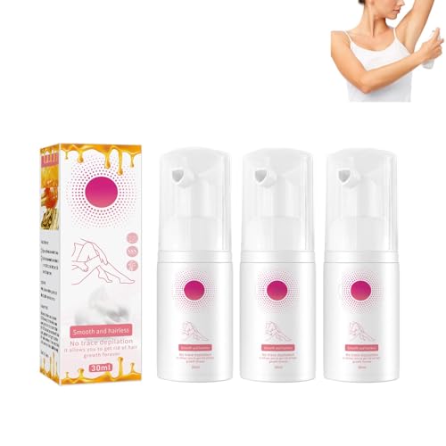 Sanft Bienenwachs-Haarentfernungs-Mousse Honig-Mousse Haarentfernungsspray Natürlich Permanent Haarentfernungsschaum für Gesicht Körper Männer Frauen Geschenk (30ml,3) von EHOTER