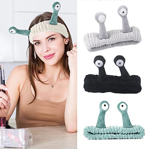 Snail Spa Stirnband Spa Stirnband Gesicht Make-up Kopfband Weiches Stirnband Cartoon Niedlich Haarschmuck Elastische Hautpflege Haarband für Frauen Mädchen Waschen Gesicht Schönheit Sport (4 Farben) von EHOTER