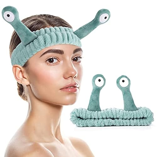 Schnecke Spa Stirnband Spa Stirnband Gesicht Make-up Stirnband Weiches Stirnband Cartoon Niedlich Haarschmuck Elastisches Hautpflege Haarband für Frauen Mädchen Waschen Gesicht Schönheit Sport (Grün) von EHOTER