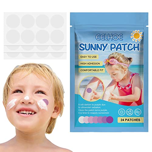 UV-Aufkleber für Sonnenschutz, Sonnenschutz, Applikator für Kinder, UV-Erkennungsflicken für Gesicht und Körper, Farbwechsel, UV-Sonnenaufkleber, Strand-Essentials (5 Stück/120 Stück) von EHOTER