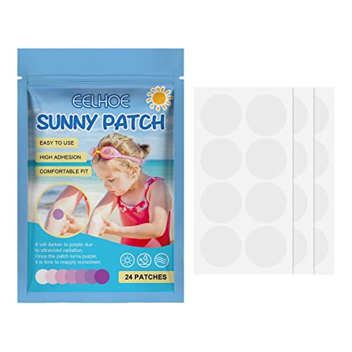 UV Sunscreen Sticker UV-Aufkleber für Sonnenschutz UV Detecting Sunscreen Stickers UV Stickers for Sunscreen Reapply UV-Erkennungspflaster für Kinder Erwachsene (24) von EHOTER