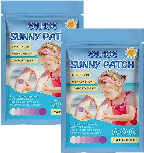 UV Sunscreen Sticker UV-Aufkleber für Sonnenschutz UV Detecting Sunscreen Stickers UV Stickers for Sunscreen Reapply UV-Erkennungspflaster für Kinder Erwachsene (48) von EHOTER