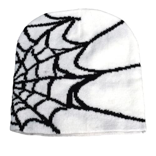 Y2k Slouch Beanie Unisex Mütze Cap Winter Knit Skater Hip Hop Strickmützen Baumwolle Lustig Spider Hut für Herren Damen Teenager Outdoor Bekleidung Accessoires Geschenk (M,Einheitsgröße) von EHOTER