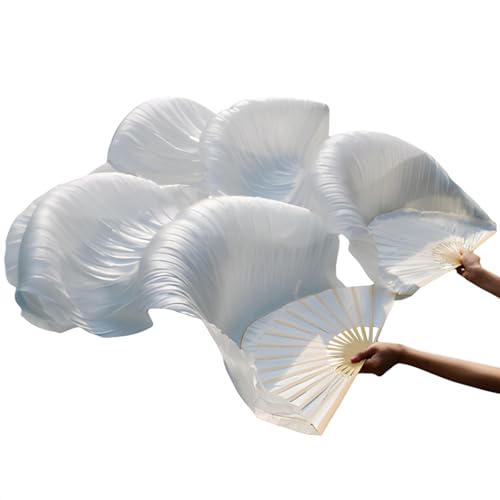 EHRBGK 1 Paar Seidenfächer Zum Tanz Fächerschleier Bauchtanz 1.8m Bauchtanz Seide Fan Lang Tanzfächer Fächer Bauchtanz Seidenfächer Bambus Fan für Bauch Nationaltanz von EHRBGK