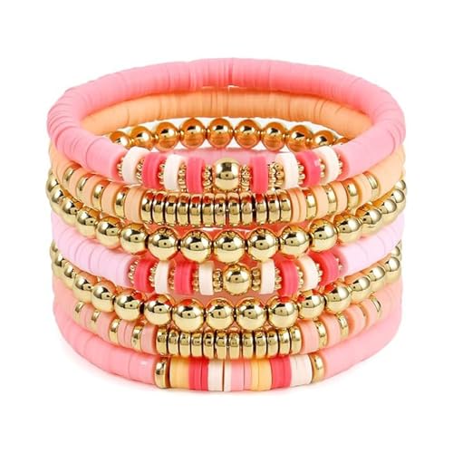 EHZBRCN Mode Buntes Perlenarmband Elastisches Armband Weiche Tonstapelarmband Für Freizeit Und Partykleidung Geeignet von EHZBRCN