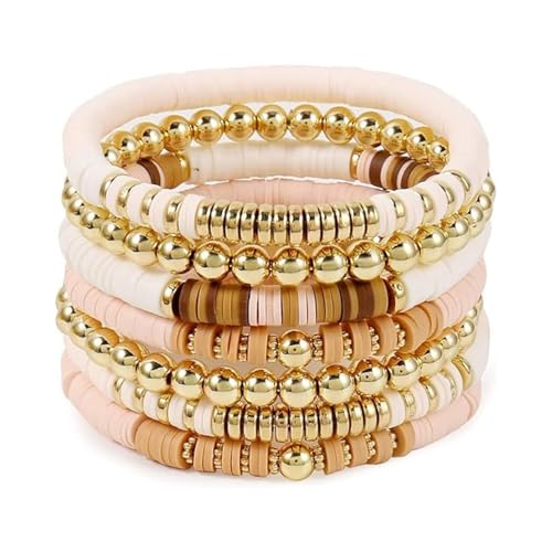 EHZBRCN Mode Buntes Perlenarmband Elastisches Armband Weiche Tonstapelarmband Für Freizeit Und Partykleidung Geeignet von EHZBRCN
