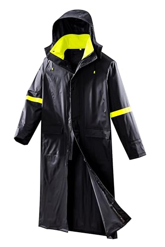EI Sonador Klassische lange Regenmäntel für Herren, Regenmäntel mit Kapuze, Regenbekleidung für wasserdichte Arbeit, atmungsaktiv, Regenjacke Poncho, Schwarz und fluoreszierendes Grün, XX-Large EI Sonador Klassische lange Regenmäntel für Herren, Regenmäntel mit Kapuze, Regenbekleidung für wasserdichte Arbeit, atmungsaktiv, Regenjacke Poncho, Schwarz und fluoreszierendes Grün, XX-Large von EI Sonador