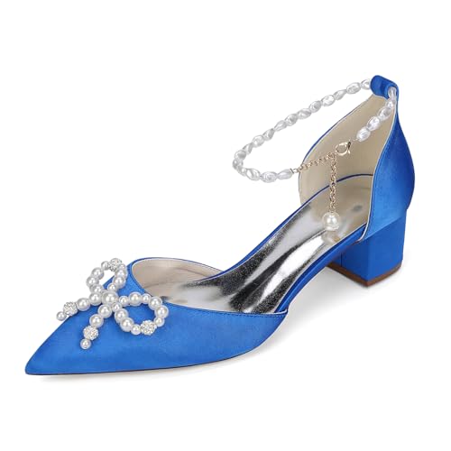 EICOFF Blockabsatz Damen Hochzeitsschuhe Spitze Zehen Satin Perlen Knöchelriemen Pumps Braut Kleid Partei Abschlussball Sommerschuhe,Royal Blue,39 EU EICOFF Blockabsatz Damen Hochzeitsschuhe Spitze Zehen Satin Perlen Knöchelriemen Pumps Braut Kleid Partei Abschlussball Sommerschuhe,Royal Blue,39 EU von EICOFF