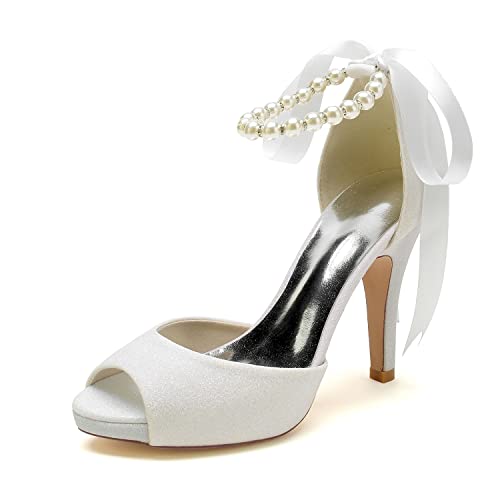 EICOFF Brautschuhe Damen Perlen Arbeit Pumps Offene Zehen Stilettos High Heels Knöchelriemen Plateau Kleid Partei Hochzeitsschuhe,Weiß,40 EU EICOFF Brautschuhe Damen Perlen Arbeit Pumps Offene Zehen Stilettos High Heels Knöchelriemen Plateau Kleid Partei Hochzeitsschuhe,Weiß,40 EU von EICOFF