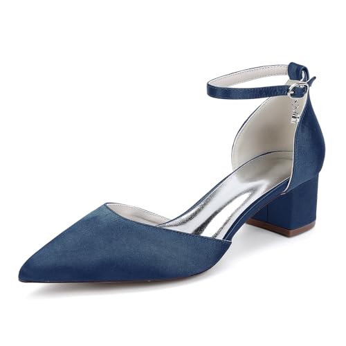 EICOFF Brautschuhe Frauen Blockabsatz Damen Pumps Geschlossene Zehen Satin Knöchelriemen Sandalen Abende Party Kleid Abschlussball Schuhe,Dark Blue,39 EU EICOFF Brautschuhe Frauen Blockabsatz Damen Pumps Geschlossene Zehen Satin Knöchelriemen Sandalen Abende Party Kleid Abschlussball Schuhe,Dark Blue,39 EU von EICOFF
