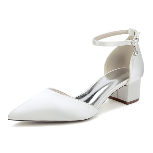 EICOFF Brautschuhe Frauen Blockabsatz Damen Pumps Geschlossene Zehen Satin Knöchelriemen Sandalen Abende Party Kleid Abschlussball Schuhe,Elfenbein,35 EU EICOFF Brautschuhe Frauen Blockabsatz Damen Pumps Geschlossene Zehen Satin Knöchelriemen Sandalen Abende Party Kleid Abschlussball Schuhe,Elfenbein,35 EU von EICOFF