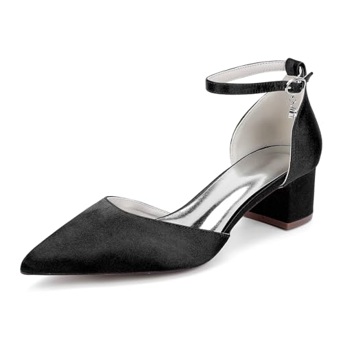 EICOFF Brautschuhe Frauen Blockabsatz Damen Pumps Geschlossene Zehen Satin Knöchelriemen Sandalen Abende Party Kleid Abschlussball Schuhe,Schwarz,43 EU EICOFF Brautschuhe Frauen Blockabsatz Damen Pumps Geschlossene Zehen Satin Knöchelriemen Sandalen Abende Party Kleid Abschlussball Schuhe,Schwarz,43 EU von EICOFF