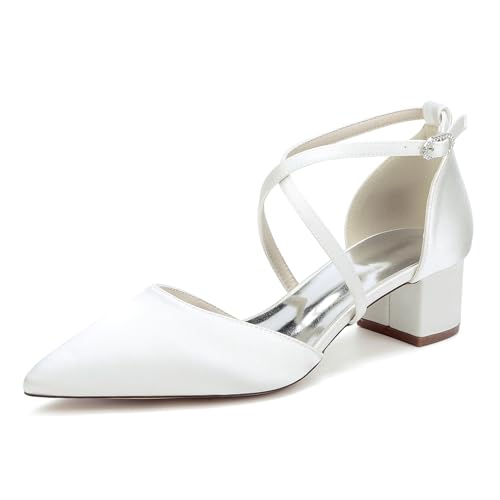EICOFF Damen Blockabsatz Satin Pumps Geschlossene Zehen Hochzeitsschuhe Kreuz Knöchelriemen Kleid Schuhe Brautjungfern Abende Party Gastschuhe,Elfenbein,35 EU EICOFF Damen Blockabsatz Satin Pumps Geschlossene Zehen Hochzeitsschuhe Kreuz Knöchelriemen Kleid Schuhe Brautjungfern Abende Party Gastschuhe,Elfenbein,35 EU von EICOFF