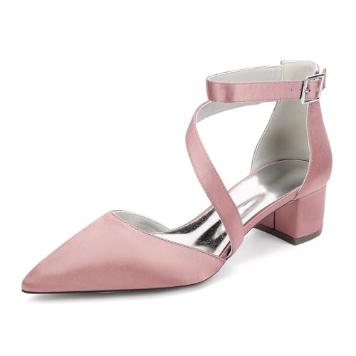 EICOFF Damen Blockabsatz Spitze Zehen Abend Kleid Schuhe Niedrige Mittelabsatz Satin Knöchelriemen Pumps Verstellbare Schnalle Braut Hochzeitsschuhe,Flesh pink,39 EU EICOFF Damen Blockabsatz Spitze Zehen Abend Kleid Schuhe Niedrige Mittelabsatz Satin Knöchelriemen Pumps Verstellbare Schnalle Braut Hochzeitsschuhe,Flesh pink,39 EU von EICOFF