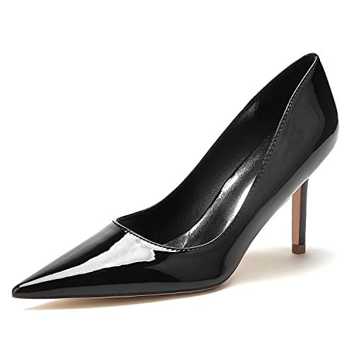 EICOFF Damen Geschlossene Zehe Hochzeitsschuhe Pumps Slip Auf Stiletto High Heel Kleid Party Abende Schuhe Arbeitschuhe,Schwarz,41 EU von EICOFF