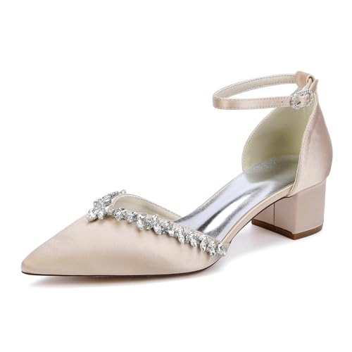 EICOFF Damen Hochzeitsschuhe Satin Blockabsatz Pumps Geschlossene Zehen Knöchelriemen Strasssteine Braut Abend Partyschuhe,Champagne,36 EU EICOFF Damen Hochzeitsschuhe Satin Blockabsatz Pumps Geschlossene Zehen Knöchelriemen Strasssteine Braut Abend Partyschuhe,Champagne,36 EU von EICOFF