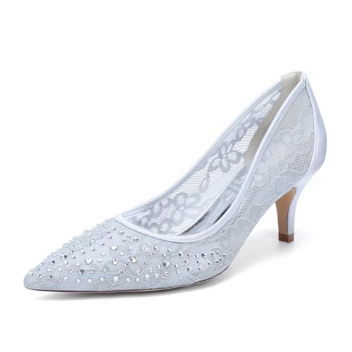EICOFF Damen Kitten Heel Pumps Niedrige Mittlere Ferse Spitze Zehen Strasssteine Slip on Braut Hochzeit Sandalen Abend Arbeitschuhe,Silber,40 EU EICOFF Damen Kitten Heel Pumps Niedrige Mittlere Ferse Spitze Zehen Strasssteine Slip on Braut Hochzeit Sandalen Abend Arbeitschuhe,Silber,40 EU von EICOFF