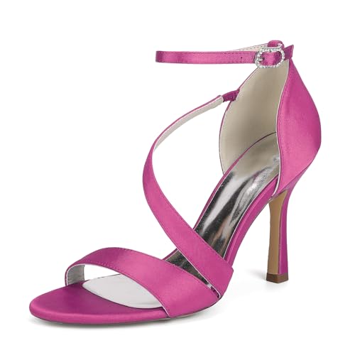 EICOFF Damen Offene Zehe High Heel Sandalen Satin Knöchelriemen Verstellbare Schnalle Kleid Pumps Stiletto Abend Party Ballschuhe,Rose,42 EU EICOFF Damen Offene Zehe High Heel Sandalen Satin Knöchelriemen Verstellbare Schnalle Kleid Pumps Stiletto Abend Party Ballschuhe,Rose,42 EU von EICOFF