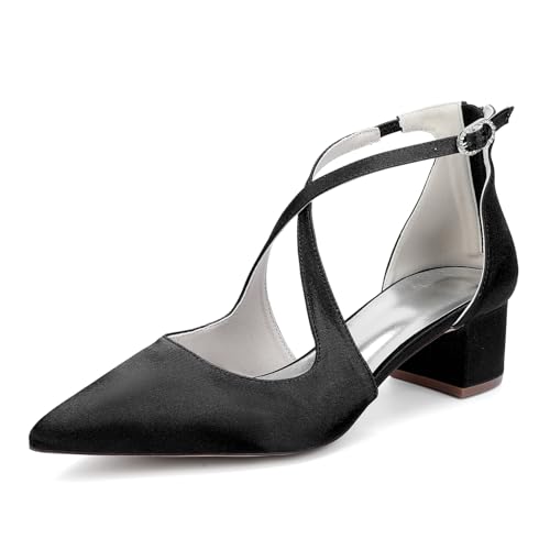 EICOFF Damen Pumps mit Blockabsatz Geschlossene Zehen Frauen Niedriger Absatz Hochzeit Brautschuhe Kreuz Knöchelriemen Abende Brautjungfern Anzugschuhe,Schwarz,42 EU EICOFF Damen Pumps mit Blockabsatz Geschlossene Zehen Frauen Niedriger Absatz Hochzeit Brautschuhe Kreuz Knöchelriemen Abende Brautjungfern Anzugschuhe,Schwarz,42 EU von EICOFF
