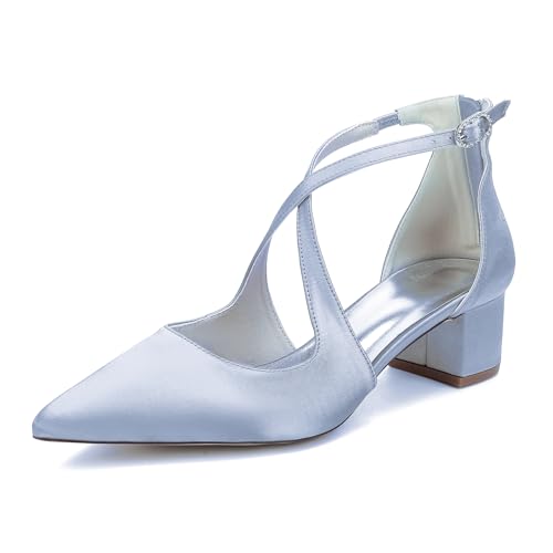 EICOFF Damen Pumps mit Blockabsatz Geschlossene Zehen Frauen Niedriger Absatz Hochzeit Brautschuhe Kreuz Knöchelriemen Abende Brautjungfern Anzugschuhe,Silber,43 EU EICOFF Damen Pumps mit Blockabsatz Geschlossene Zehen Frauen Niedriger Absatz Hochzeit Brautschuhe Kreuz Knöchelriemen Abende Brautjungfern Anzugschuhe,Silber,43 EU von EICOFF