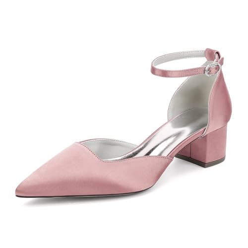 EICOFF Damen Spitze Zehen Satin Dress Schuhe Niedrige Wildleder Blockabsatz Pumps Knöchelriemen High Heels Hochzeit Braut Kleid Partyschuhe,Flesh pink,39 EU EICOFF Damen Spitze Zehen Satin Dress Schuhe Niedrige Wildleder Blockabsatz Pumps Knöchelriemen High Heels Hochzeit Braut Kleid Partyschuhe,Flesh pink,39 EU von EICOFF