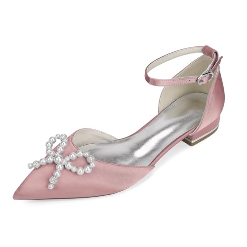 EICOFF Flach Braut Hochzeitsschuhe Damen Perle Spitze Zehe Pumps Satin Wohnung Low Heels Knöchelriemen Abend Prom Party Kleid Schuhe,Flesh pink,40 EU EICOFF Flach Braut Hochzeitsschuhe Damen Perle Spitze Zehe Pumps Satin Wohnung Low Heels Knöchelriemen Abend Prom Party Kleid Schuhe,Flesh pink,40 EU von EICOFF