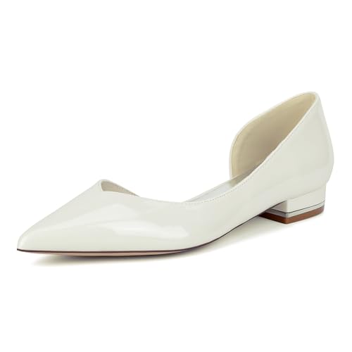EICOFF Women's Closed Toe Court Shoes Ladies Pointed Toe Slip-on Flat Sandals Evening Party Prom Bridal Shoes,Beige,40 EU EICOFF Women's Closed Toe Court Shoes Ladies Pointed Toe Slip-on Flat Sandals Evening Party Prom Bridal Shoes,Beige,40 EU von EICOFF