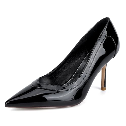 EICOFF Women's Pointed Toe Pumps Ladies Closed Toe Stiletto High Heels Perfect for Weddings and Parties,Schwarz,40 EU von EICOFF