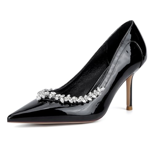 EICOFF Women's Pointed Toe Rhinestone Pumps Ladies Closed Toe High Heels Bridal Shoes for Evening Party Prom,Schwarz,37 EU EICOFF Women's Pointed Toe Rhinestone Pumps Ladies Closed Toe High Heels Bridal Shoes for Evening Party Prom,Schwarz,37 EU von EICOFF