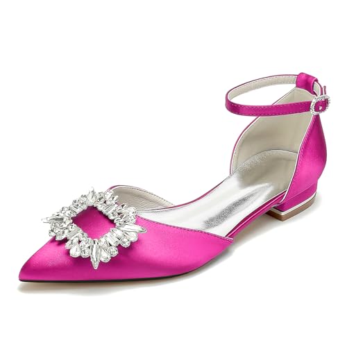 EICOFF Women's Pointed Toe Wedding Shoes Low Heel Ankle Strap Flats Closed Pointed Toe Rhinestone Bridal Sandals Evening Prom Dress Shoes,Rose,43 EU EICOFF Women's Pointed Toe Wedding Shoes Low Heel Ankle Strap Flats Closed Pointed Toe Rhinestone Bridal Sandals Evening Prom Dress Shoes,Rose,43 EU von EICOFF