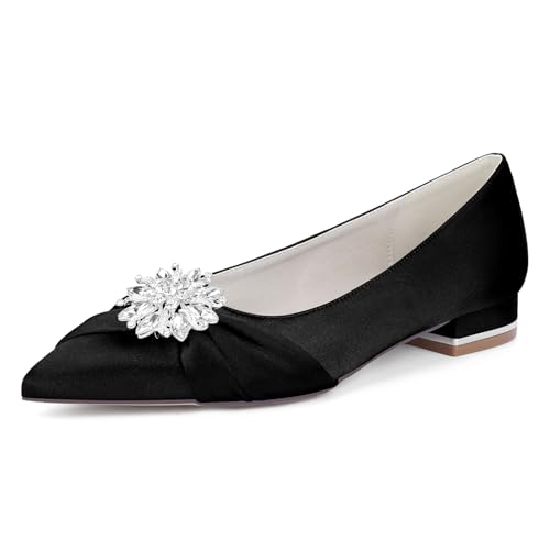 EICOFF Womens Closed Toe Rhinestone Court Shoes Decorated Pointed Toe Low Heel Sandals for Ladies Work Business Formal Occasions,Schwarz,37 EU EICOFF Womens Closed Toe Rhinestone Court Shoes Decorated Pointed Toe Low Heel Sandals for Ladies Work Business Formal Occasions,Schwarz,37 EU von EICOFF