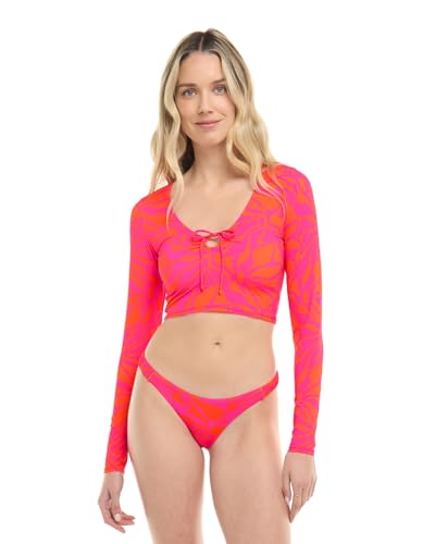 EIDON Damen Aurora Long Sleeve Crop Top Swimsuit with Tie Front Detail Bikini, Freigeist, XL von EIDON
