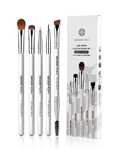 EIGSHOW 5 stück Augen Pinsel Set, Pinselset Makeup, Makeup Blender Pinsel, für Eyeliner Augenbrauen Lidschatten (weiß) von EIGSHOW