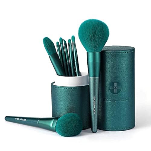 EIGSHOW Make up Pinsel mit Zylinder, 8 Teile professionelle pinselset, synthetische grüne Kosmetik, Pinsel für Foundation, Puder, Concealer, zum Mischen von Lidschatten und für Kabuki Make-up von EIGSHOW