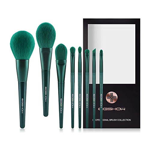 EIGSHOW Make up Pinsel, 8 Teile professionelle pinselset, synthetische grüne Kosmetik, Pinsel für Foundation, Puder, Concealer, zum Mischen von Lidschatten und für Kabuki Make-up von EIGSHOW