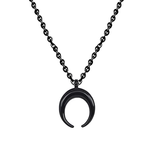 Eigso Gothic Mond Anhänger Kette Choker Kragen für Frauen Männer Punk Goth Vintage Emo Halskette für Frau Mann von Eigso